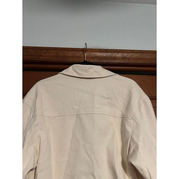 Abercrombie & Fitch Women's Snap Button Cropped Jacket Long Sleeve Cream Size S - Picture 10 of 10